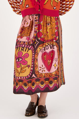 ME369 Vanessa Printed Midi Skirt - Sunset