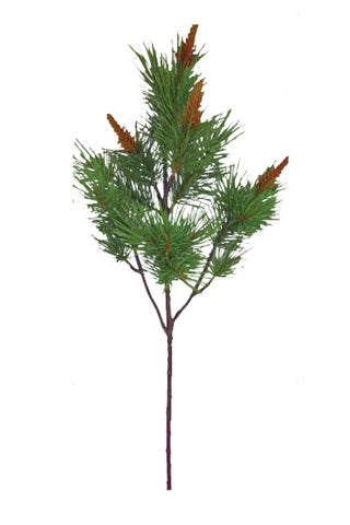 Large Budding Pinecone Branch Green