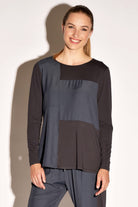 PAULA RYAN RELAXED Side Panel Long Sleeve Tee - Viscose Jersey - Paula Ryan