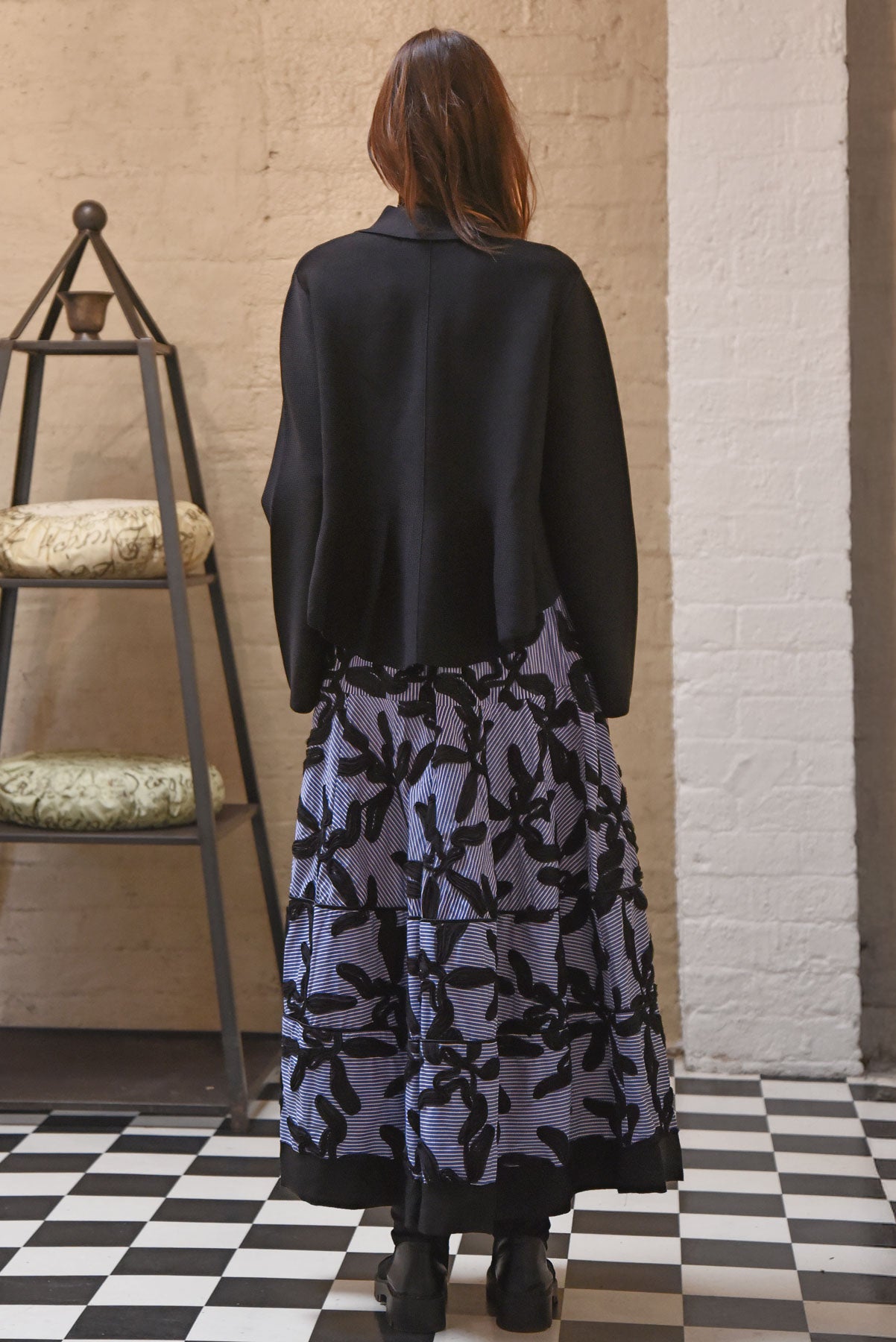 TRELISE COOPER Everytier You Go Skirt - Blue Stripe/Black Lack - Magpie Style