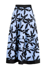 TRELISE COOPER Everytier You Go Skirt - Blue Stripe/Black Lack