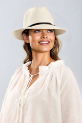 TRAVAUX EN COURS - Borsalino Hat Leather Strap - Off White