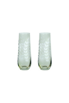 Indigo Flutes - Green (Set of 2) - Magpie Style