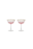 Highat Glass Coupe -  Pink/Gold (Set of 2) - Magpie Style