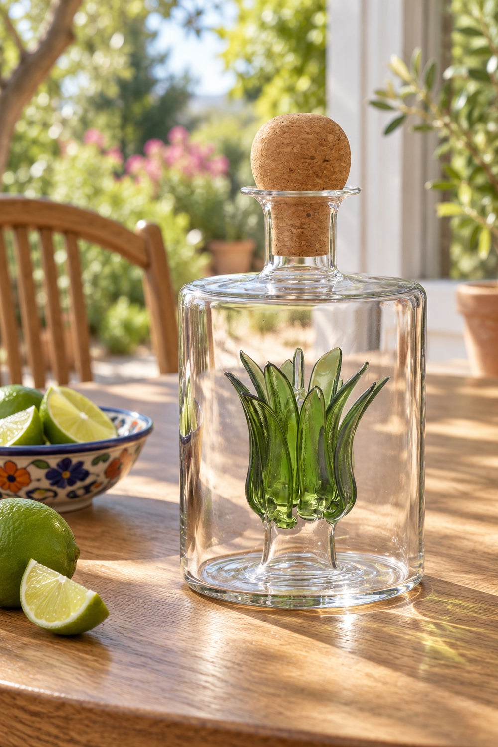 Green Agave Glass Decanter