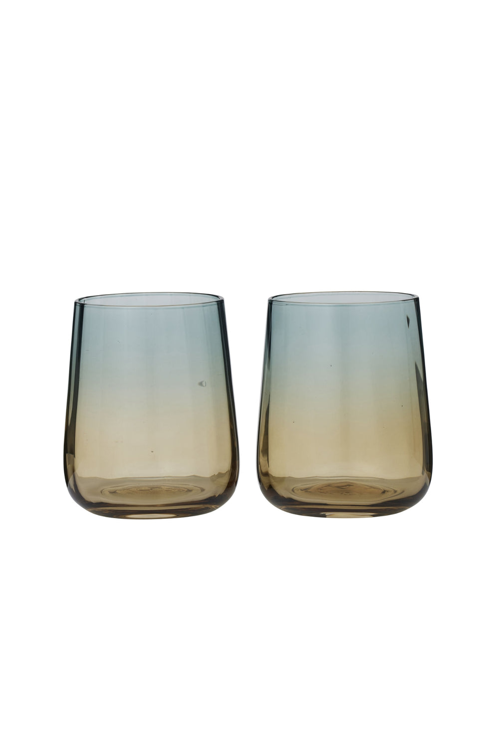 Smoke Amber Ombre Tumbler Glasses  (Set of 2)
