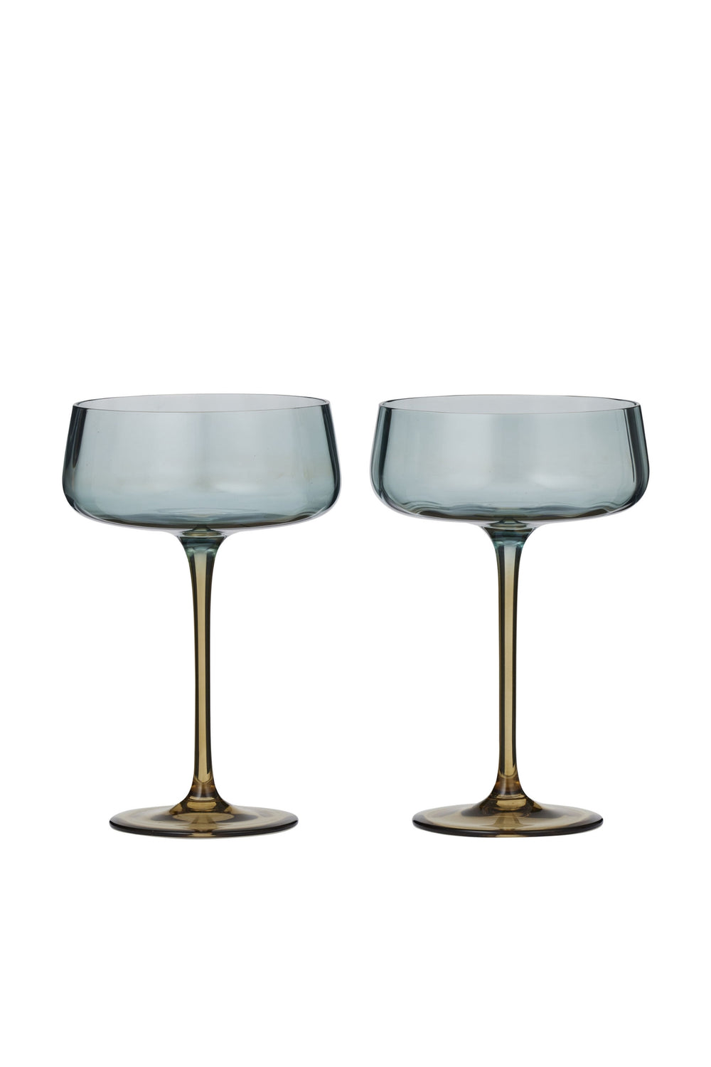 Smoke Blue Ombre Coupe Glass
