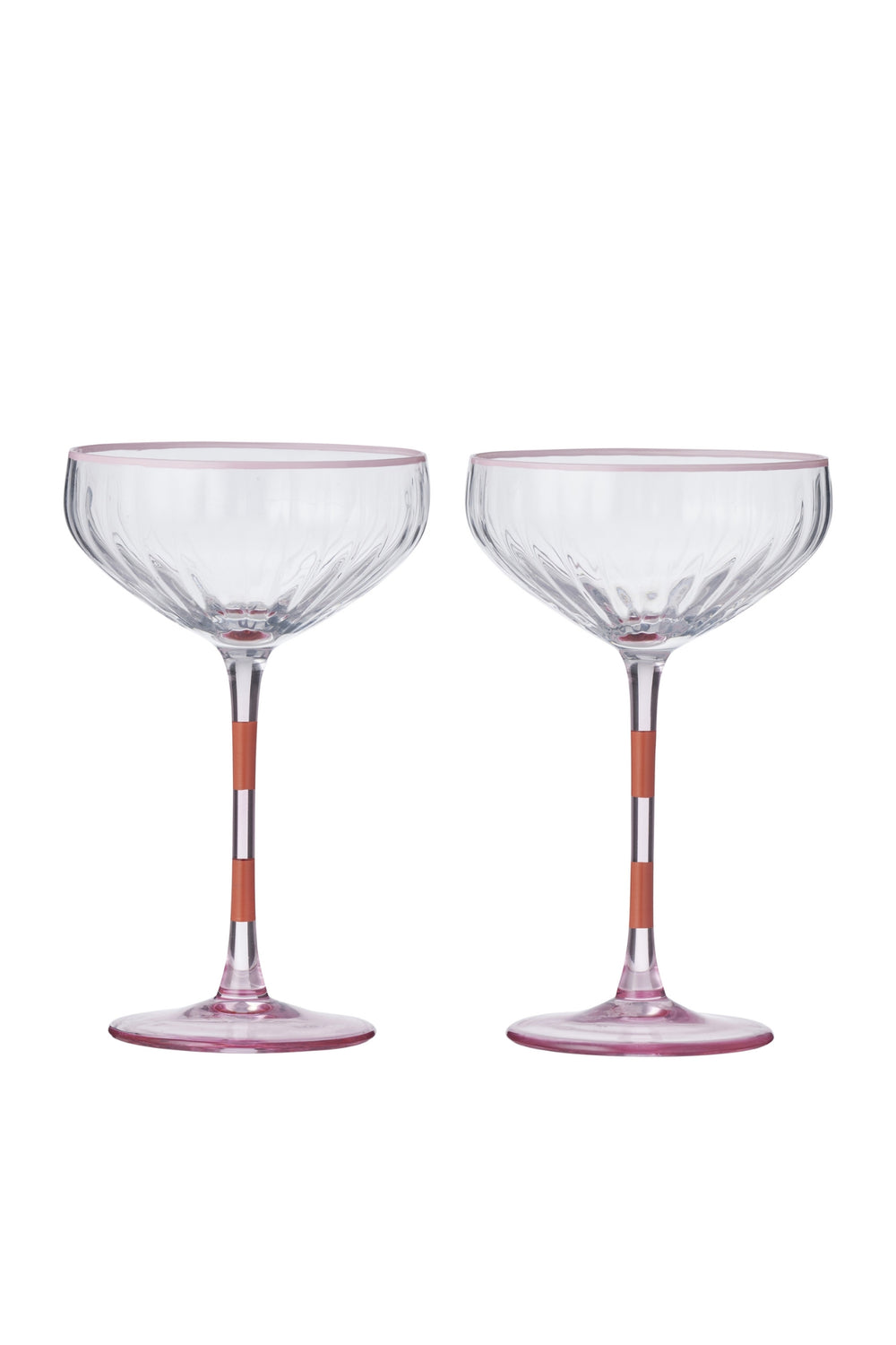 Blush Stripe Coupe Glass Set