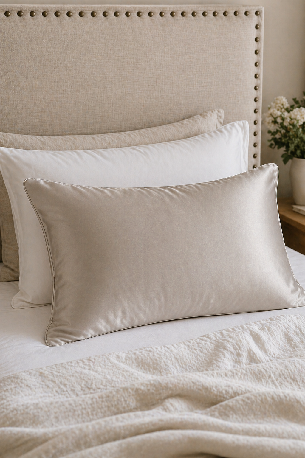 SILK SENSATION - Pillowcase - Taupe - Paula Ryan