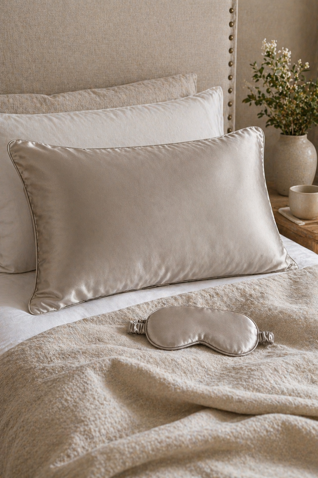 SILK SENSATION - Eye Mask - Taupe - Paula Ryan