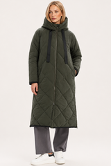 TIRELLI Diamond Quilt Puffer Coat - Steel