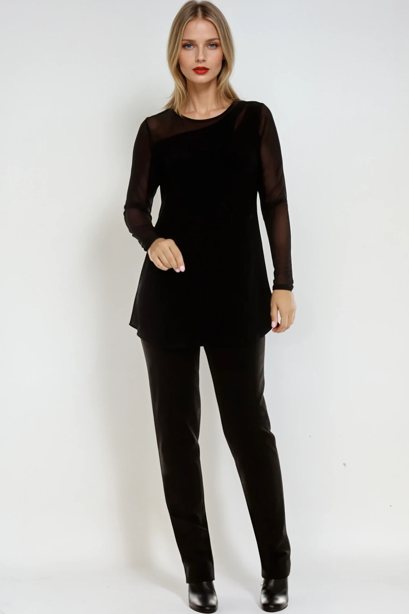 PAULA RYAN Narrow Leg Pant - Black Roma - Paula Ryan