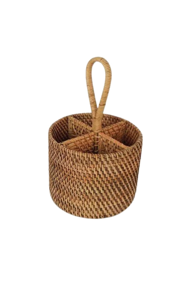 Light Natural Rattan Cutlery Holder - Magpie Style