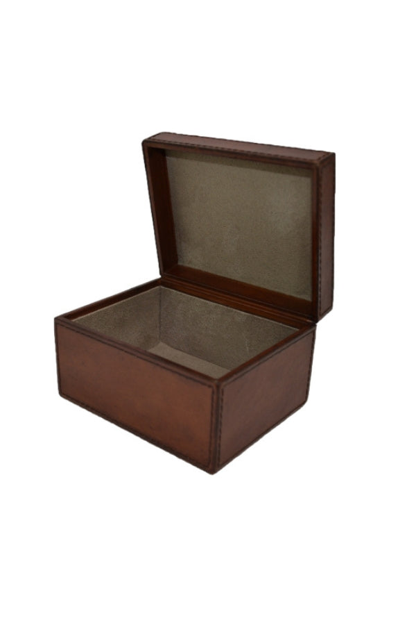 Medium Leather Pin Box - Tan