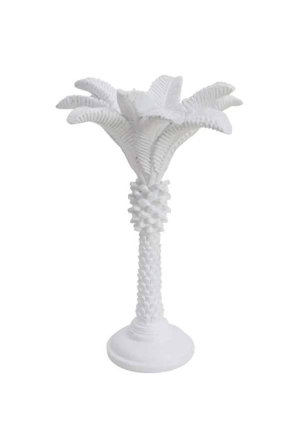 White Medium Queen Palm Candle Holder - Magpie Style