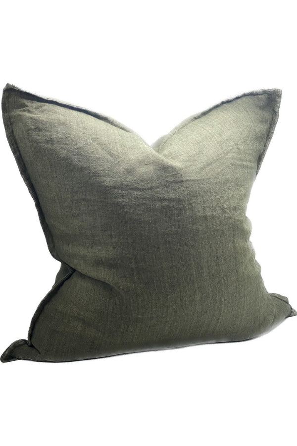 Linen Cushion - Dusty Olive - Magpie Style