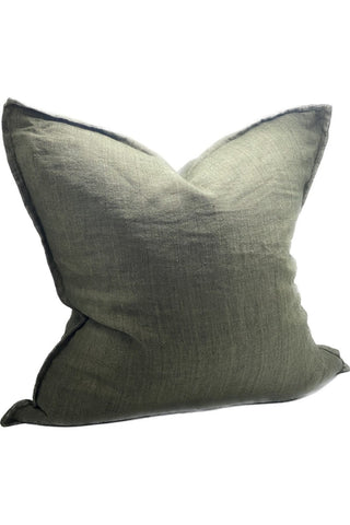 Linen Cushion - Dusty Olive