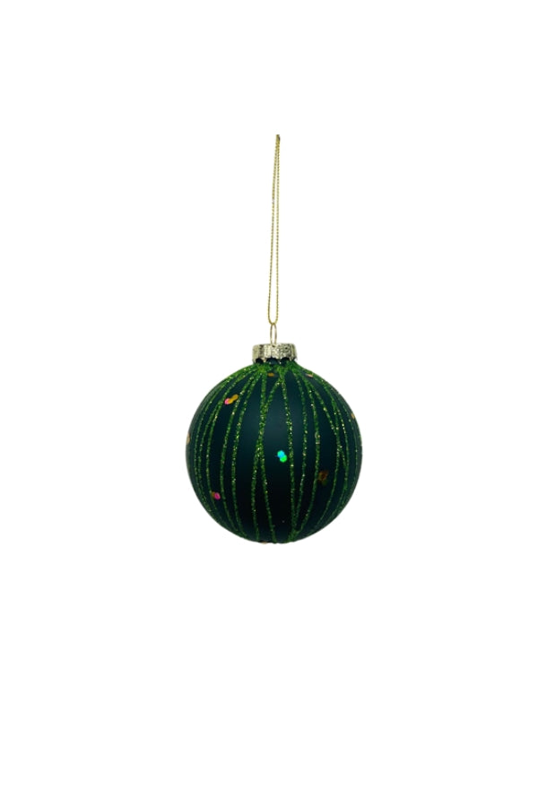 Green Glass Ball with Glitter - Magpie Style