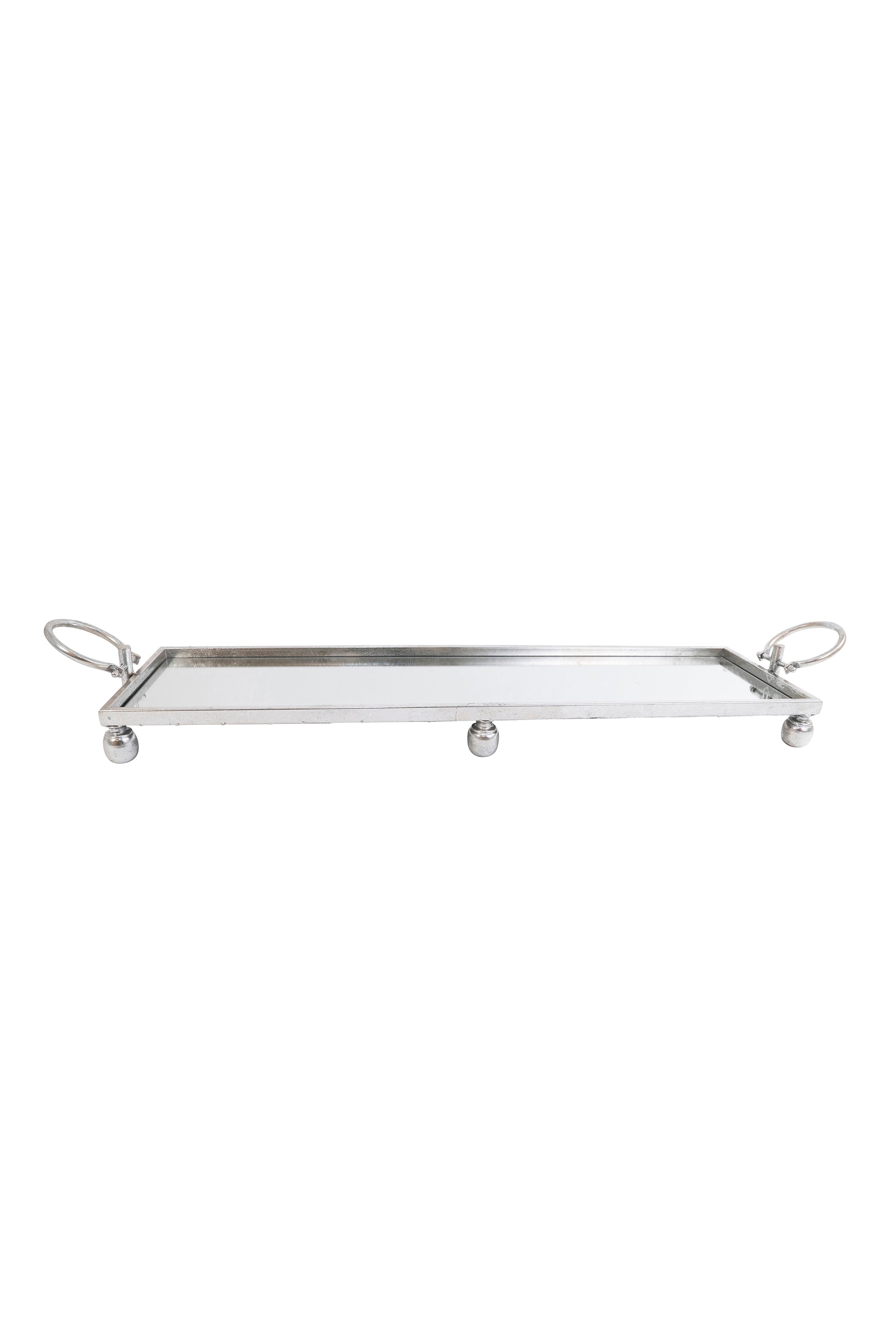 Dover Silver Metal and Mirror Tray - Rectangle - Magpie Style