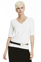 PAULA RYAN ESSENTIALS Easy Fit Half Sleeve V Neck Top - Micromodal - Paula Ryan