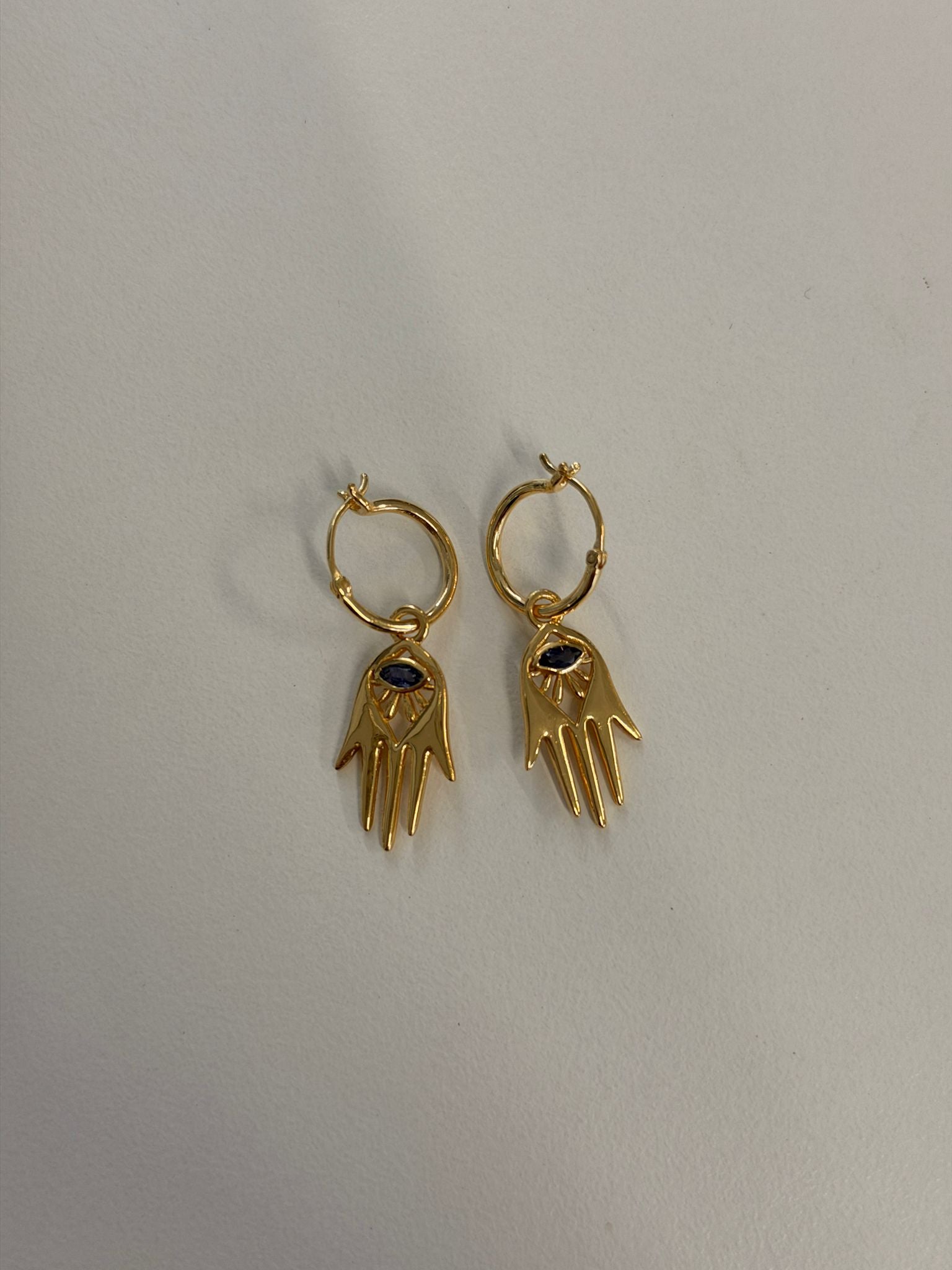 KYOTI Hamsa Charm Hoops - Magpie Style