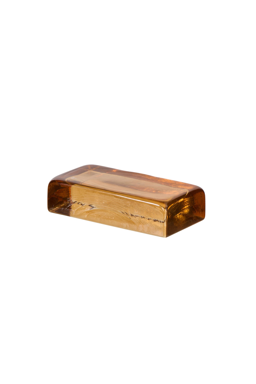 Bernard Glass Brick Sculpture - Amber