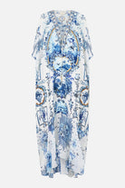 CAMILLA Lace Up Kaftan with Hem Ruffle - The Porcelain Parlour - view 3