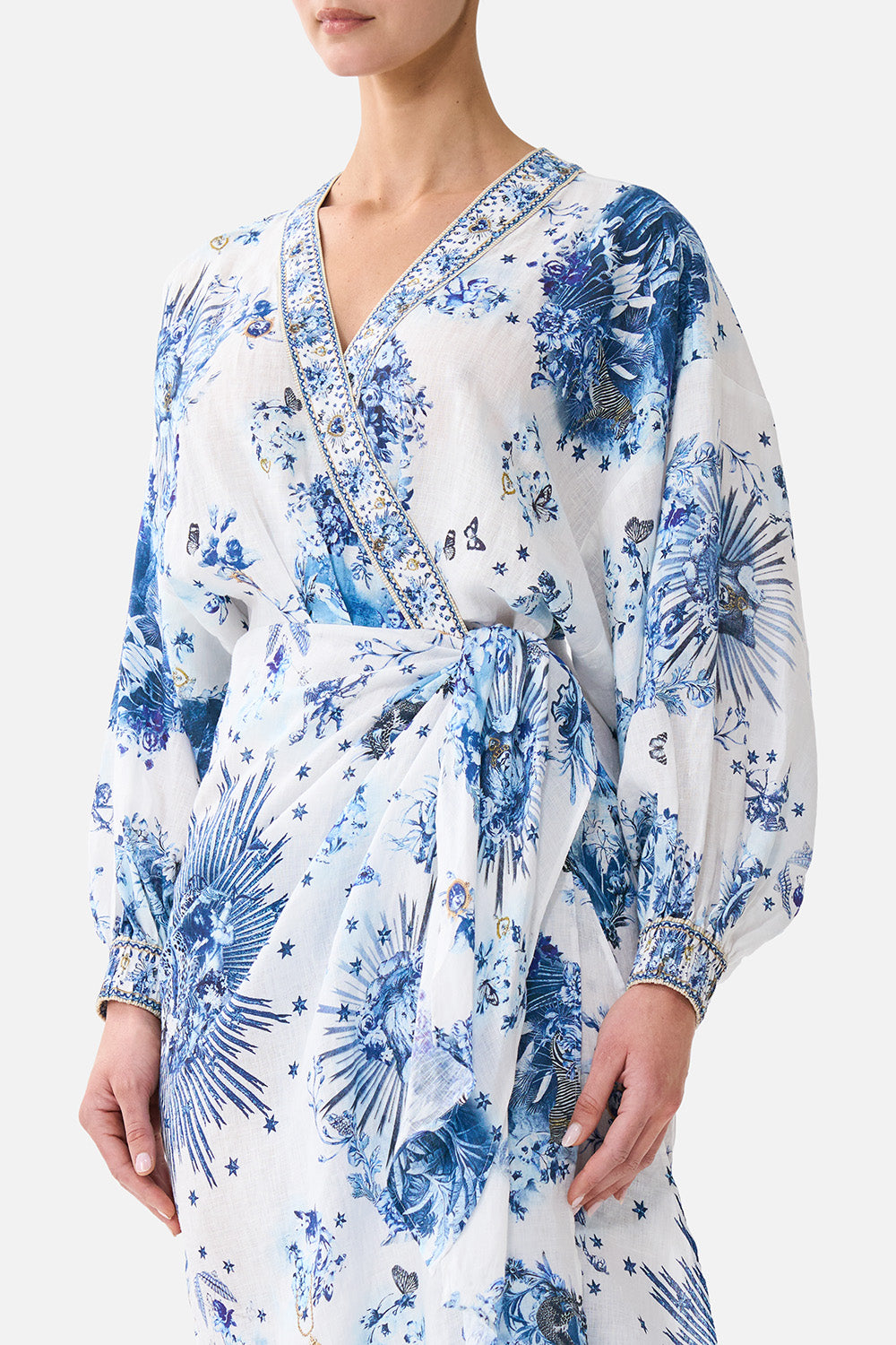 CAMILLA Wrap Midi Dress - The Porcelain Parlour - view 5