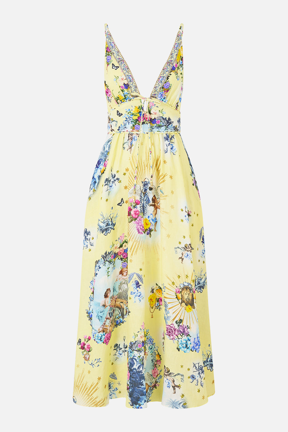CAMILLA Waistband Dress with Tie Detail - Chinoiserie Child - view 3
