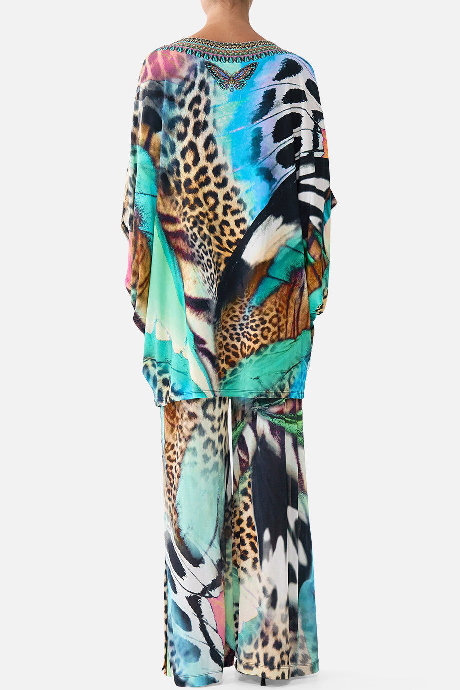 CAMILLA Bat Sleeve Kaftan with Cold Shoulder - Butterfly Bohemia - view 2