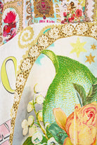 CAMILLA Deep V Neck Kaftan with Curved Seam - Painted Prayers - view 7
