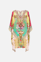 CAMILLA Tie Sleeve Short V Neck Kaftan - Painted Prayers - view 3