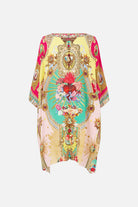 CAMILLA Tie Sleeve Short V Neck Kaftan - Painted Prayers - view 6