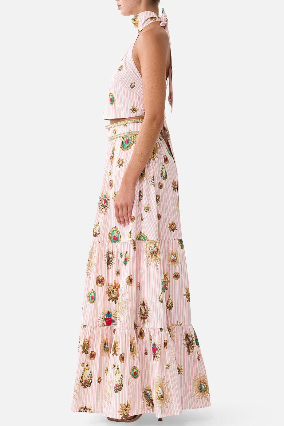 CAMILLA High Waisted Tiered Skirt - Painted Prayers - view 4