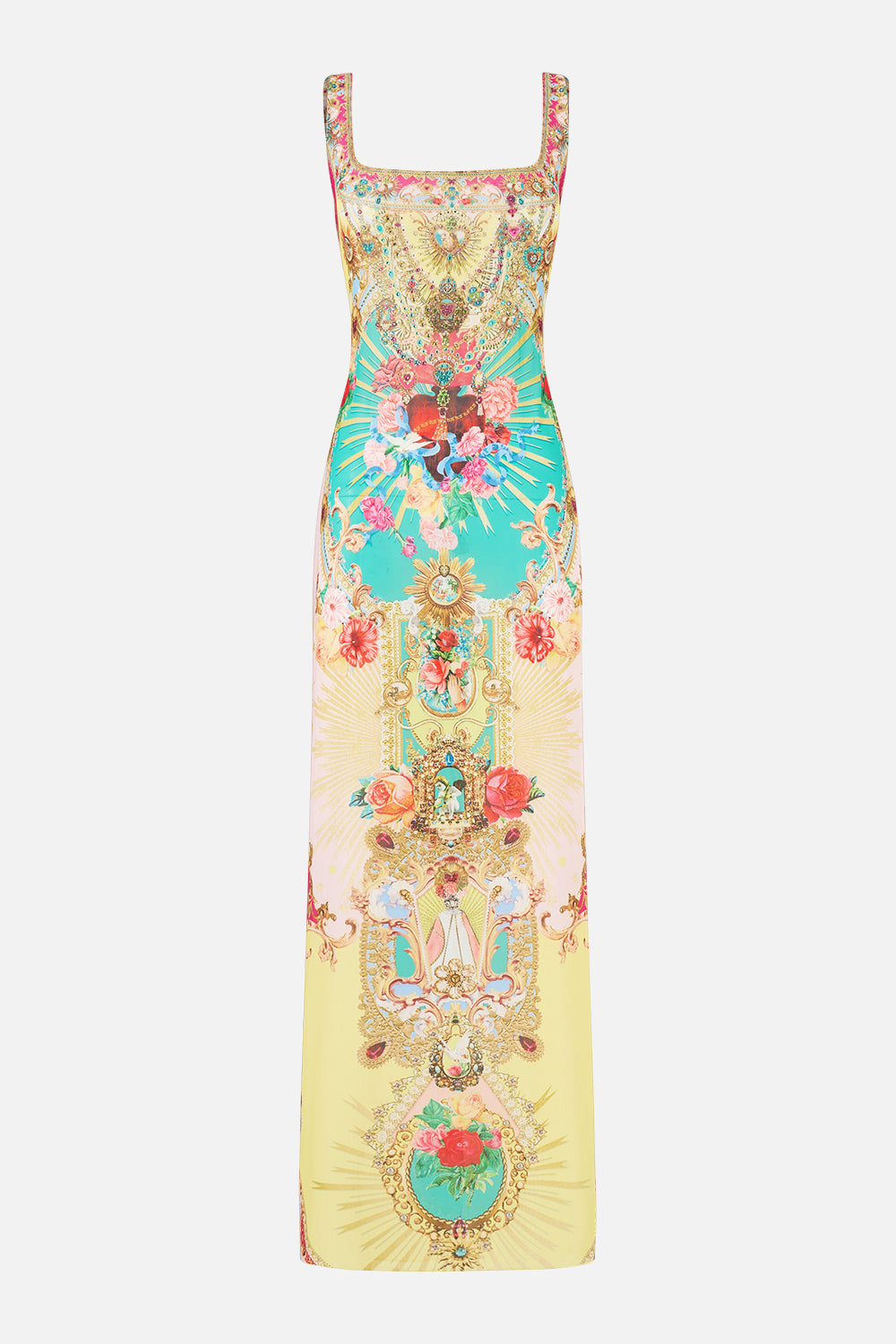 CAMILLA Square Neck Beach Maxi Dress with Low Back - Painted Prayers - view 3
