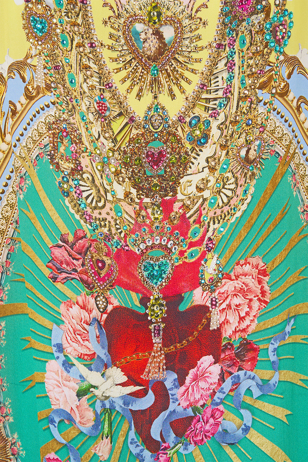 CAMILLA Round Neck Kaftan - Painted Prayers - view 7