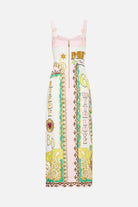 CAMILLA Form Fitted Midi Dress with Topstitching - Painted Prayers - view 6