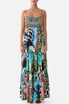 CAMILLA Long Dress with Jersey Bodice - Butterfly Bohemia - front view