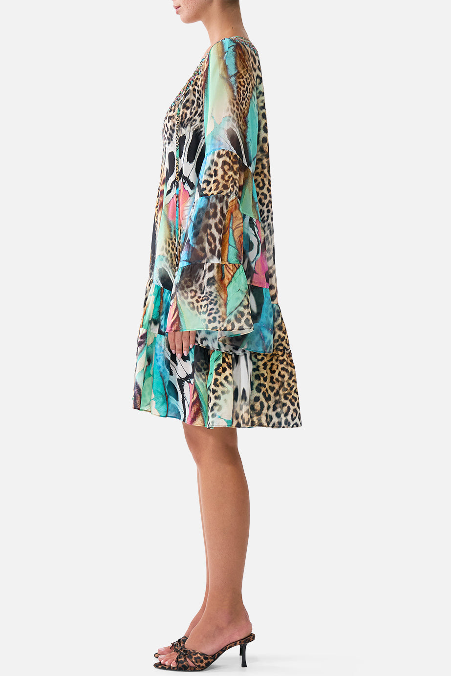 CAMILLA A-Line Gathered Panel Dress - Butterfly Bohemia - view 4