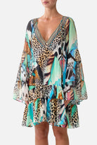 CAMILLA A-Line Gathered Panel Dress - Butterfly Bohemia - view 5