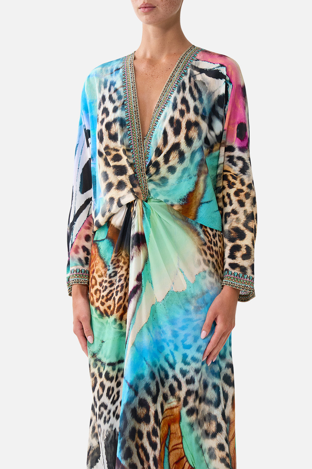 CAMILLA Twist Front Batwing Dress - Butterfly Bohemia - view 5