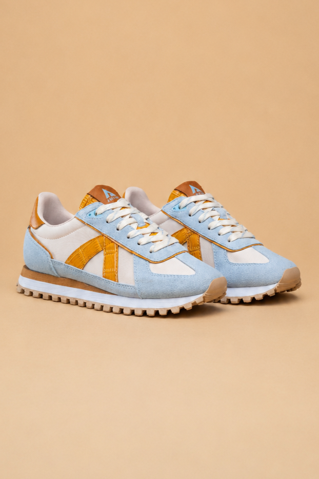 ASFVLT Gate Sneaker - Blue Beige/Cognac Croc