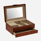 Leather jewellery box with drawer, alternate view