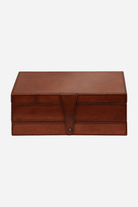 Leather jewellery box with drawer