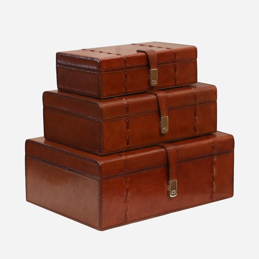 Savoy Leather Storage Box Large, alternate view