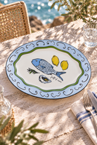Frutti di Mare oval serving platter styled on a sunlit coastal table