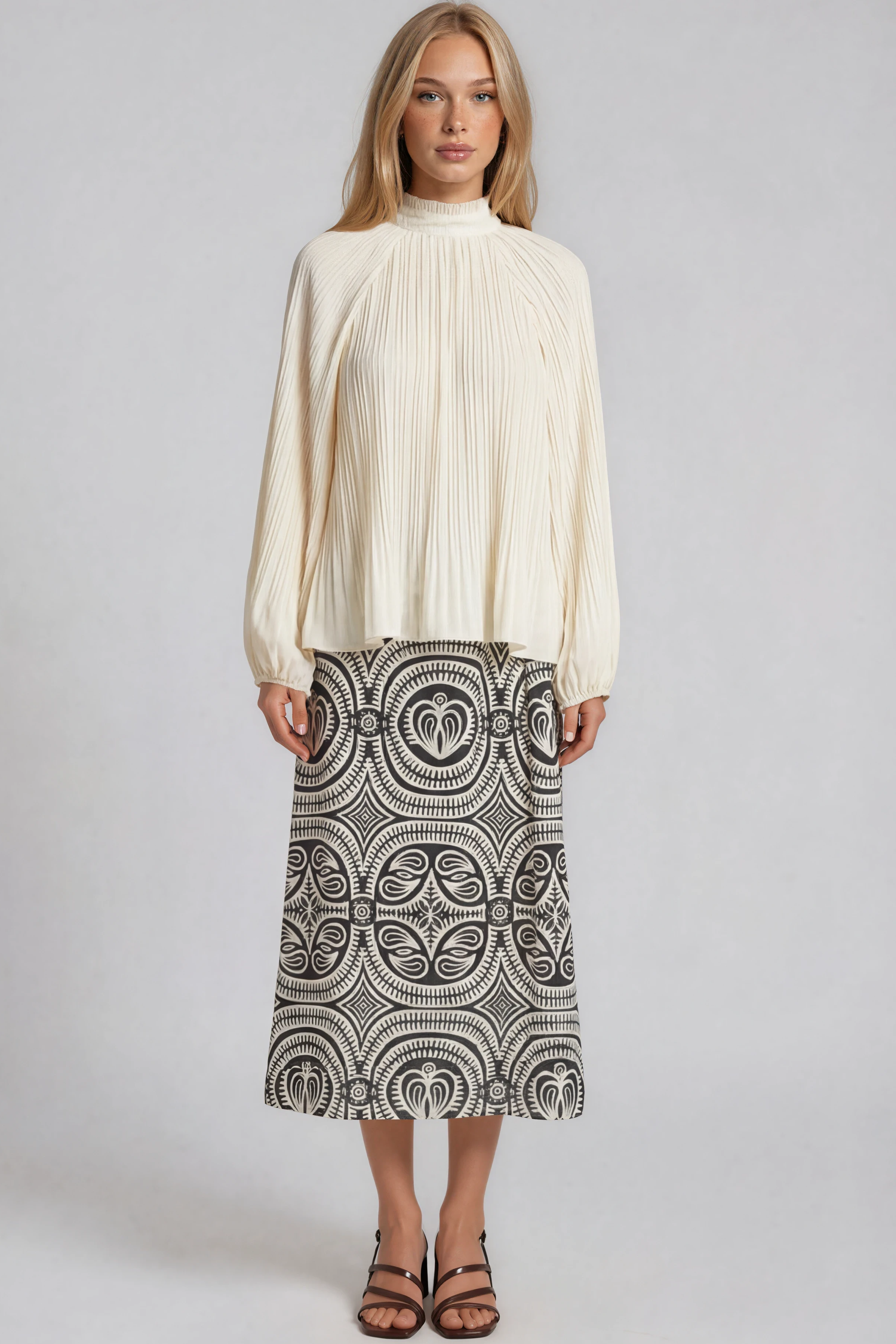 HERZEN'S ANGELEGENHEIT Pleated Blouse - Vanilla - Magpie Style