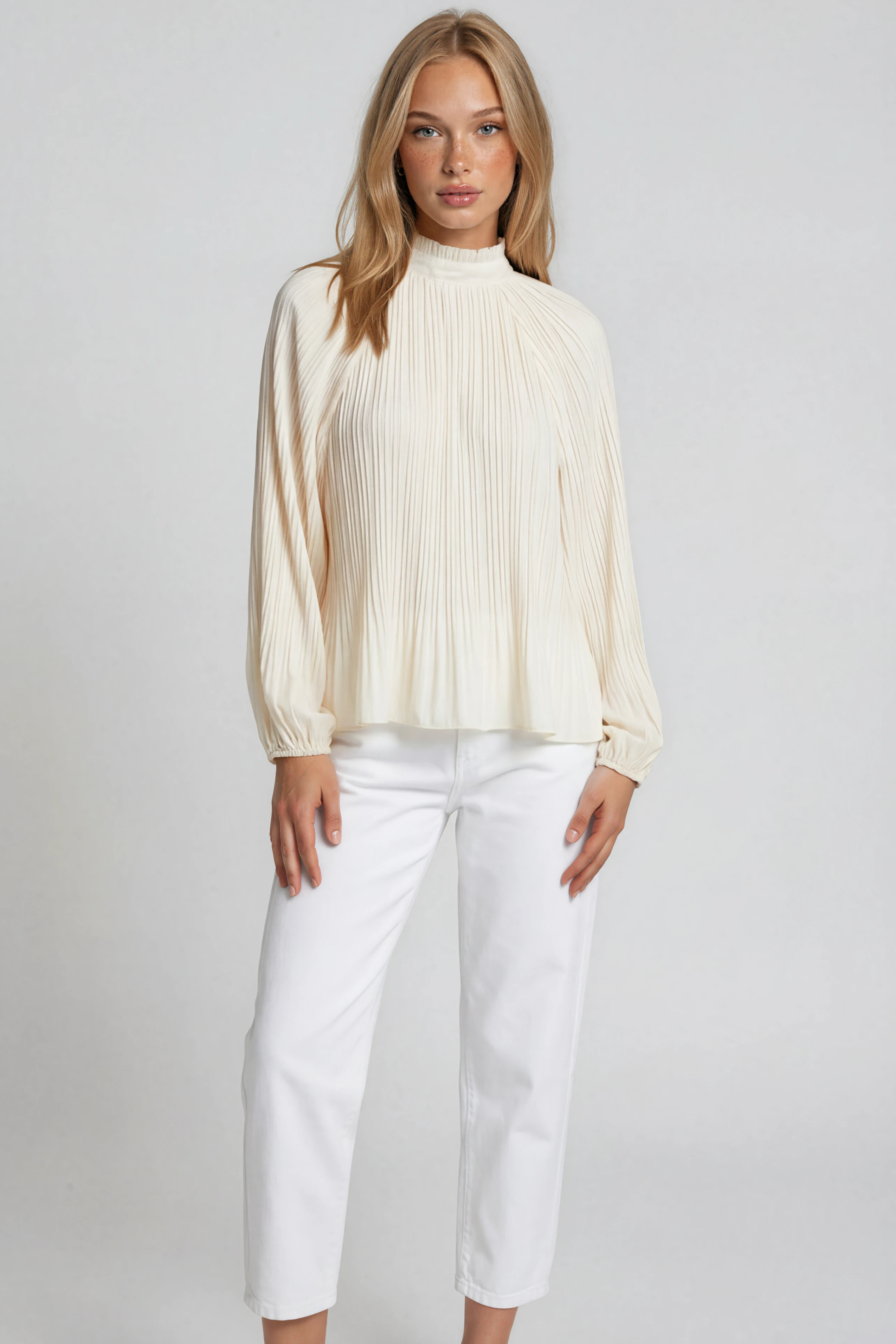HERZEN'S ANGELEGENHEIT Pleated Blouse - Vanilla - Magpie Style