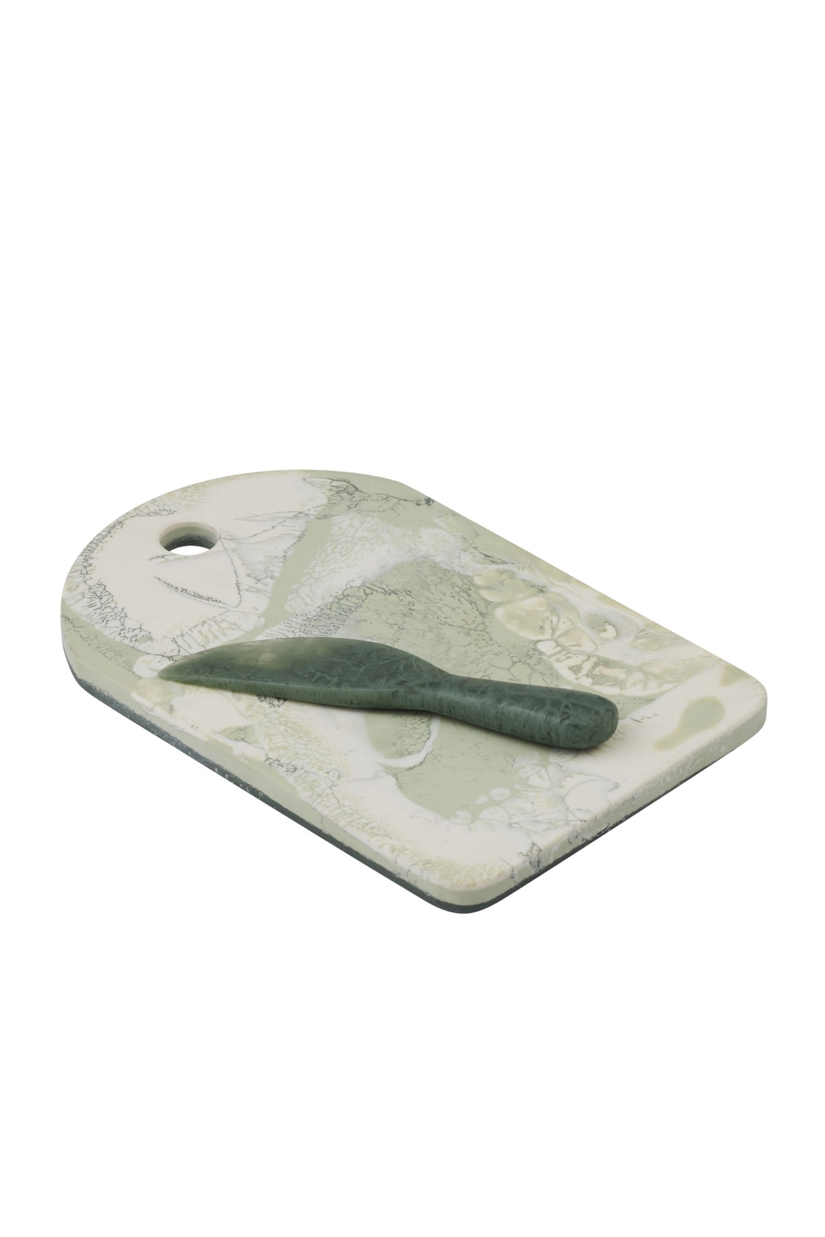 Marbled Resin Cheese Board & Knife Set - preserved original photo