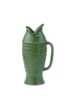 Fin Fish Ceramic Jug - Olive